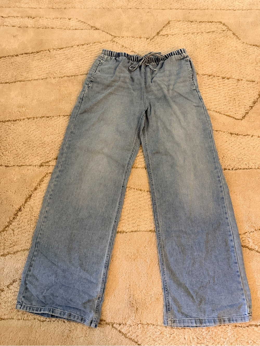 Light Blue Drawstring Jeans